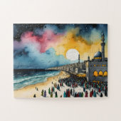 水彩ガザの夜 ジグソーパズル (横)