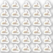 水彩ガゼル白い花ミニシール シール (正面)