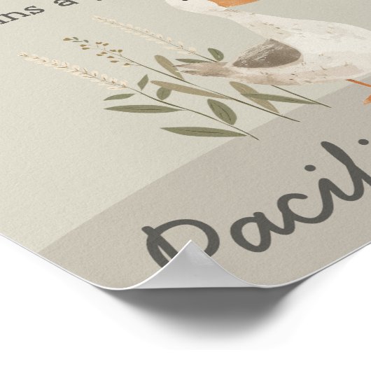 水彩ガチョウおしゃぶり狩りベビーシャワーゲーム ポスター (角)