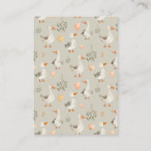 水彩ガチョウかわいいおむつラッフルエンクロージャカード エンクロージャーカード (裏面)