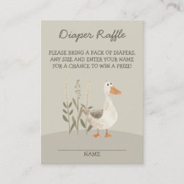 水彩ガチョウかわいいおむつラッフルエンクロージャカード エンクロージャーカード