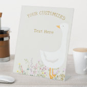 水彩ガチョウフローラカスタムベビーシャワーサイン 台座サイン (インサイチュ)