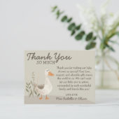 水彩ガチョウ赤ちゃんシャワーありがとうはがき ポストカード (スタンド正面)