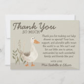 水彩ガチョウ赤ちゃんシャワー – サンキューカード 招待状 (正面)