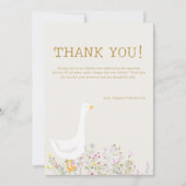 水彩ガチョウ野草ベビーシャワー サンキューカード (正面)