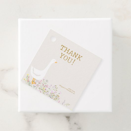 水彩ガチョウ野草ベビーシャワー フェイバータグ (インサイチュ)