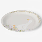 水彩ガチョウ野草ベビーシャワー ペーパープレート