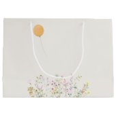 水彩ガチョウ野草ベビーシャワー ラージペーパーバッグ (裏面)