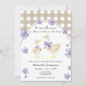 水彩ガチョウ間抜けベビーシャワー 招待状 (正面)