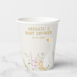 水彩ガチョウ鴨の野草赤ちゃんシャワー 紙コップ