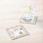 水彩ガチョウ1歳の誕生日 スクエアペーパーコースター (インサイチュ)