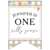 水彩ガチョウ1歳の誕生日 バンティングフラッグ (第2の旗)