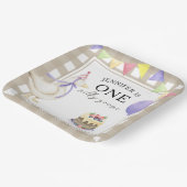 水彩ガチョウ1歳の誕生日 ペーパープレート (傾斜あり)