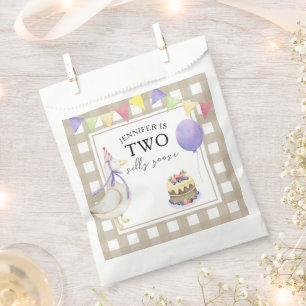 水彩ガチョウ2回目の誕生日 フェイバーバッグ