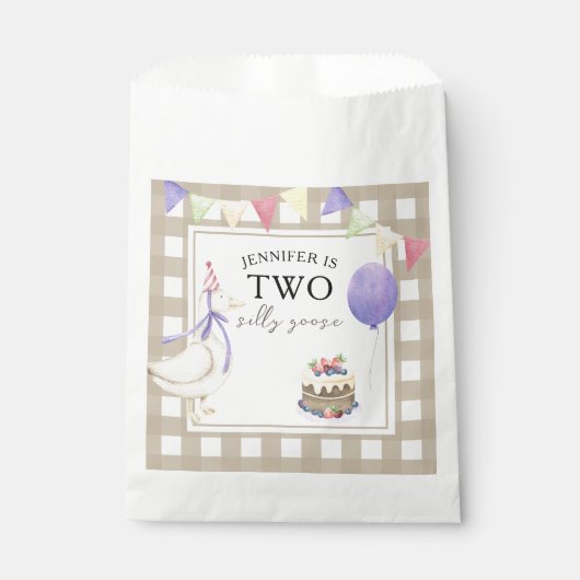 水彩ガチョウ2回目の誕生日 フェイバーバッグ (正面)