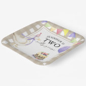 水彩ガチョウ2回目の誕生日 ペーパープレート (傾斜あり)