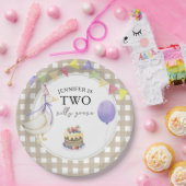 水彩ガチョウ2回目の誕生日 ペーパープレート (パーティー)