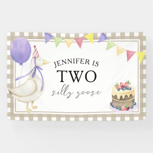 水彩ガチョウ2nd誕生日へようこそ 横断幕 (横)