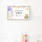 水彩ガチョウ2nd誕生日へようこそ 横断幕 (インサイチュ)