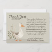 水彩ガチョウ – ベビーシャワーサンキューカード サンキューカード (正面)