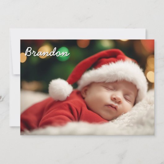 水彩ガチョウ – 写真ベビー発表カード サンキューカード (正面)