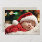 水彩ガチョウ – 写真ベビー発表カード サンキューカード (正面/裏面)