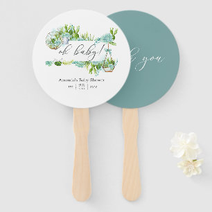 水彩ガラスのテラリウム多肉乳児シャワー ハンドファン