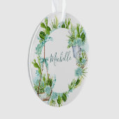 水彩ガラスのテラリウム多肉植物 オーナメント (正面)