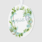 水彩ガラスのテラリウム多肉植物 オーナメント (正面)