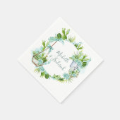 水彩ガラスのテラリウム多肉種結婚類 スタンダードカクテルナプキン (角)