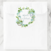 水彩ガラスのテラリウム多肉種結婚類 ラウンドシール (バッグ)