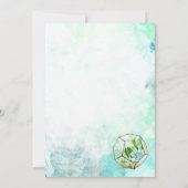 水彩ガラスのテラリウム多肉種結婚類 招待状 (裏面)