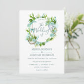 水彩ガラスのテラリウム多肉種結婚類 招待状 (スタンド正面)