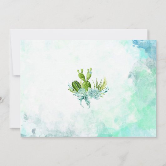 水彩ガラスのテラリウム水色が日付を保存 セーブザデート (裏面)