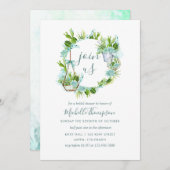 水彩ガラステラリウム多肉性ブライダルシャワー 招待状 (正面/裏面)