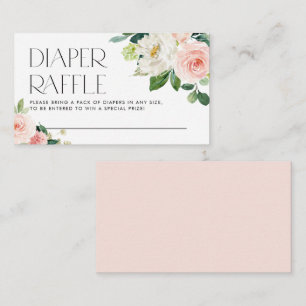 水彩ガーデンかわいらしフラワーおむつラッフル エンクロージャーカード