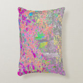 水彩ガーデンサンライズ(紫色の花を使用) アクセントクッション (正面(垂直))