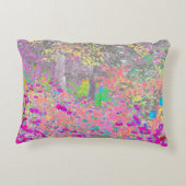 水彩ガーデンサンライズ(紫色の花を使用) アクセントクッション (裏面)