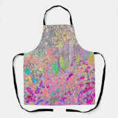 水彩ガーデンサンライズ（紫色の花を使用） エプロン (正面)