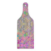 水彩ガーデンサンライズ(紫色の花を使用) カッティングボード (正面)