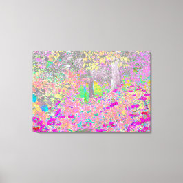 水彩ガーデンサンライズ（紫色の花を使用） キャンバスプリント