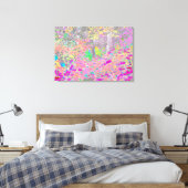 水彩ガーデンサンライズ（紫色の花を使用） キャンバスプリント (インサイチュ (寝室))