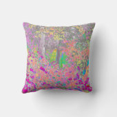 水彩ガーデンサンライズ（紫色の花を使用） クッション (裏面)