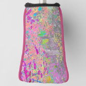 水彩ガーデンサンライズ(紫色の花を使用) ゴルフヘッドカバー (回転90)