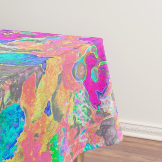 水彩ガーデンサンライズ（紫色の花を使用） テーブルクロス (インサイチュ)