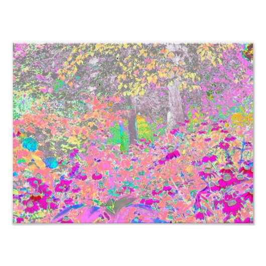 水彩ガーデンサンライズ（紫色の花を使用） フォトプリント            (正面)