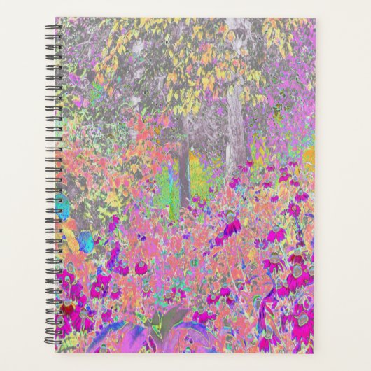 水彩ガーデンサンライズ（紫色の花を使用） プランナー手帳 (正面)