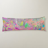水彩ガーデンサンライズ（紫色の花を使用） ボディピロー (裏面)