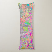 水彩ガーデンサンライズ（紫色の花を使用） ボディピロー (裏面 (縦))