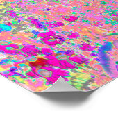 水彩ガーデンサンライズ（紫色の花を使用） ポスター (角)